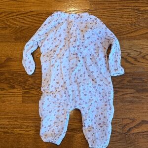 Angel Dear Floral One Piece in White and Brown